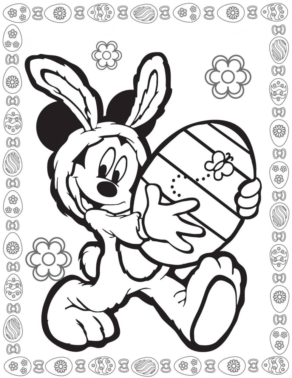 Coloring Page  Mouse Easter