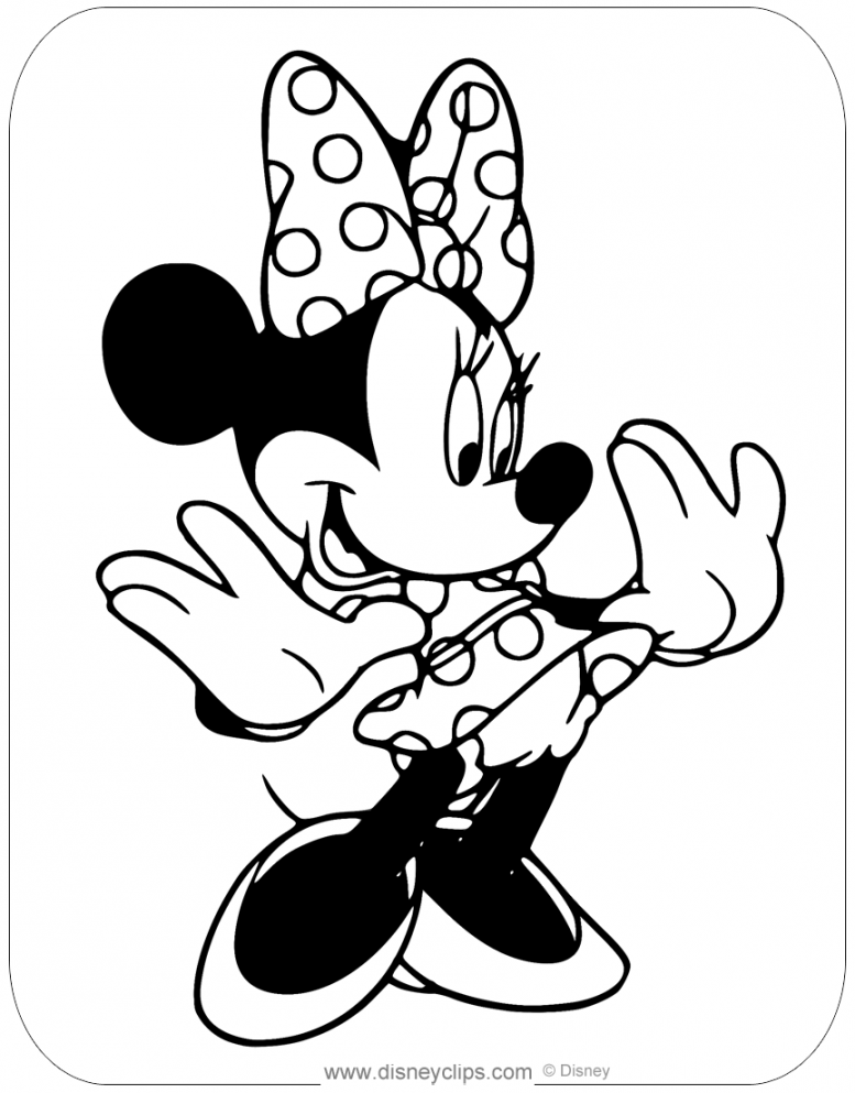 Coloring page of Minnie Mouse #disney, #minniemouse