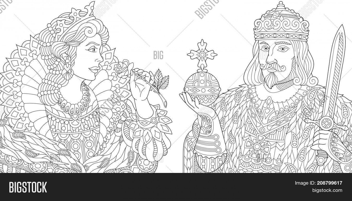 Coloring Pages King Image & Photo (Free Trial)  Bigstock