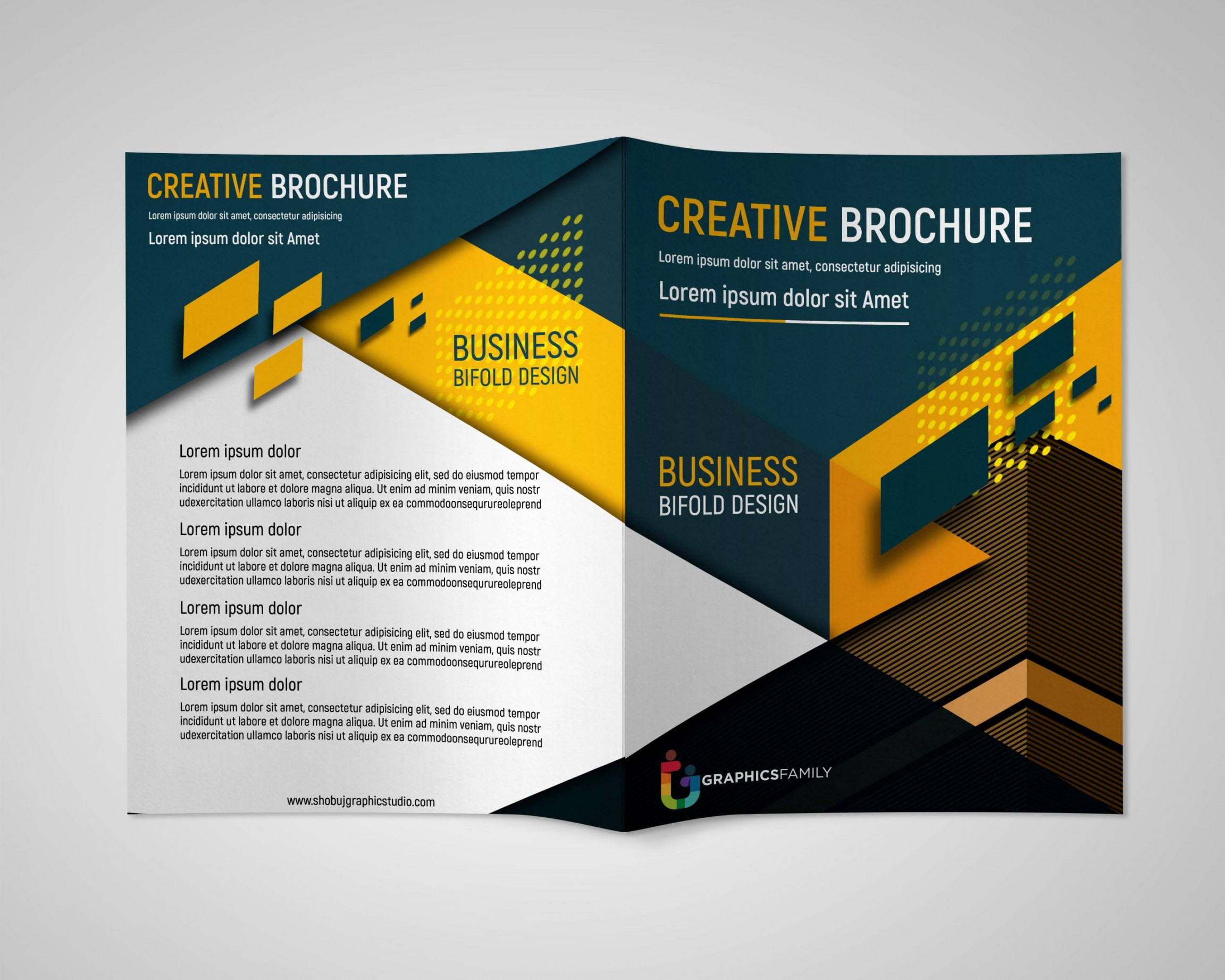 Creative Bi Fold Brochure Design For Business Free psd