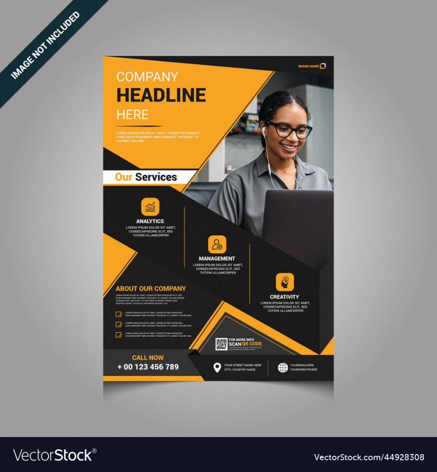 Creative corporate flyer design template a size Vector Image