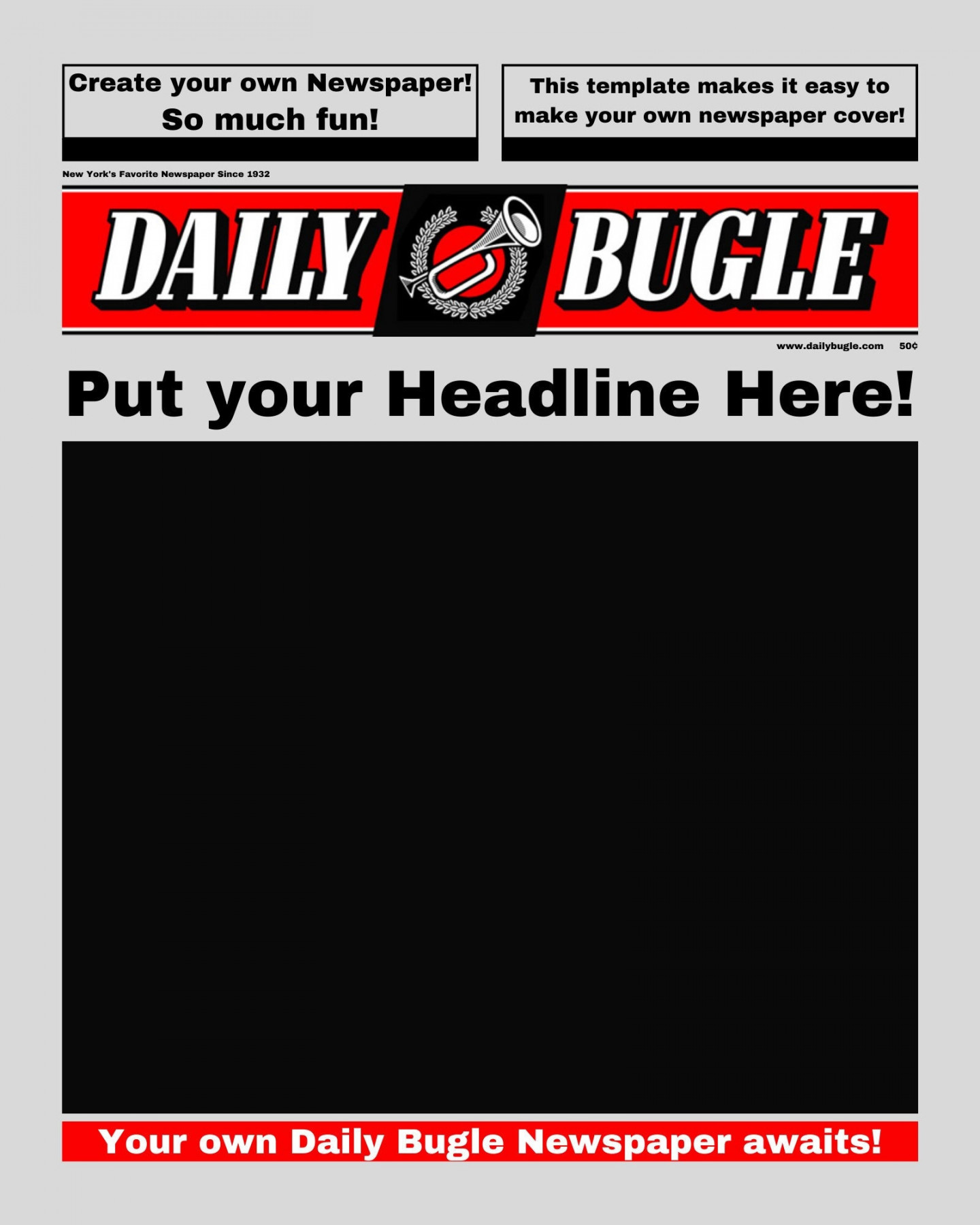 Custom Spider-man Daily Bugle Newspaper Template - Etsy Sweden