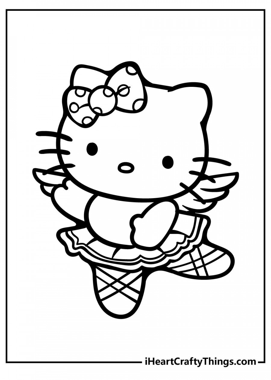 Cute And Sweet Hello Kitty Coloring Pages  Hello kitty colouring