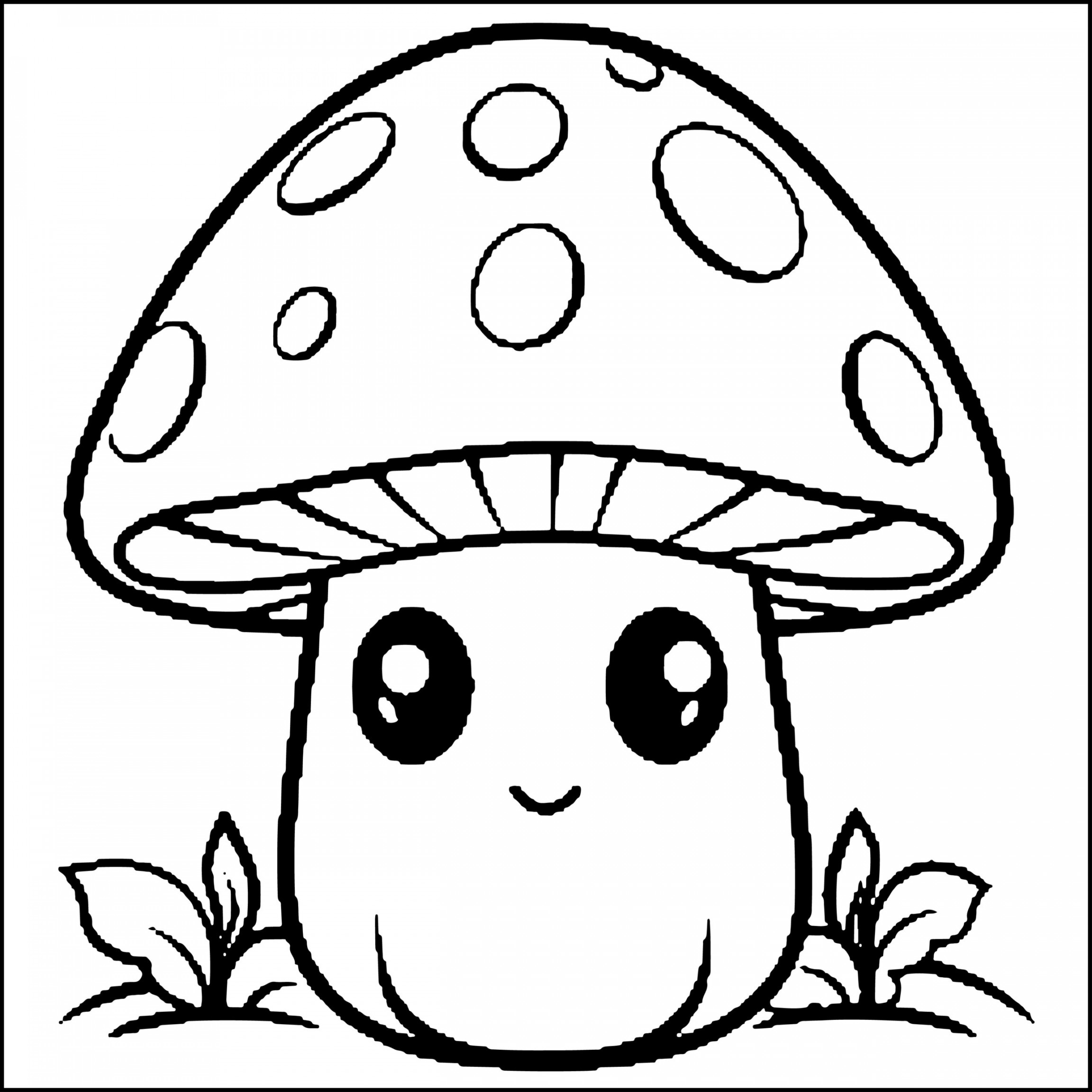 Cute Mushrooms Coloring Book: Cute Simple Coloring Pages