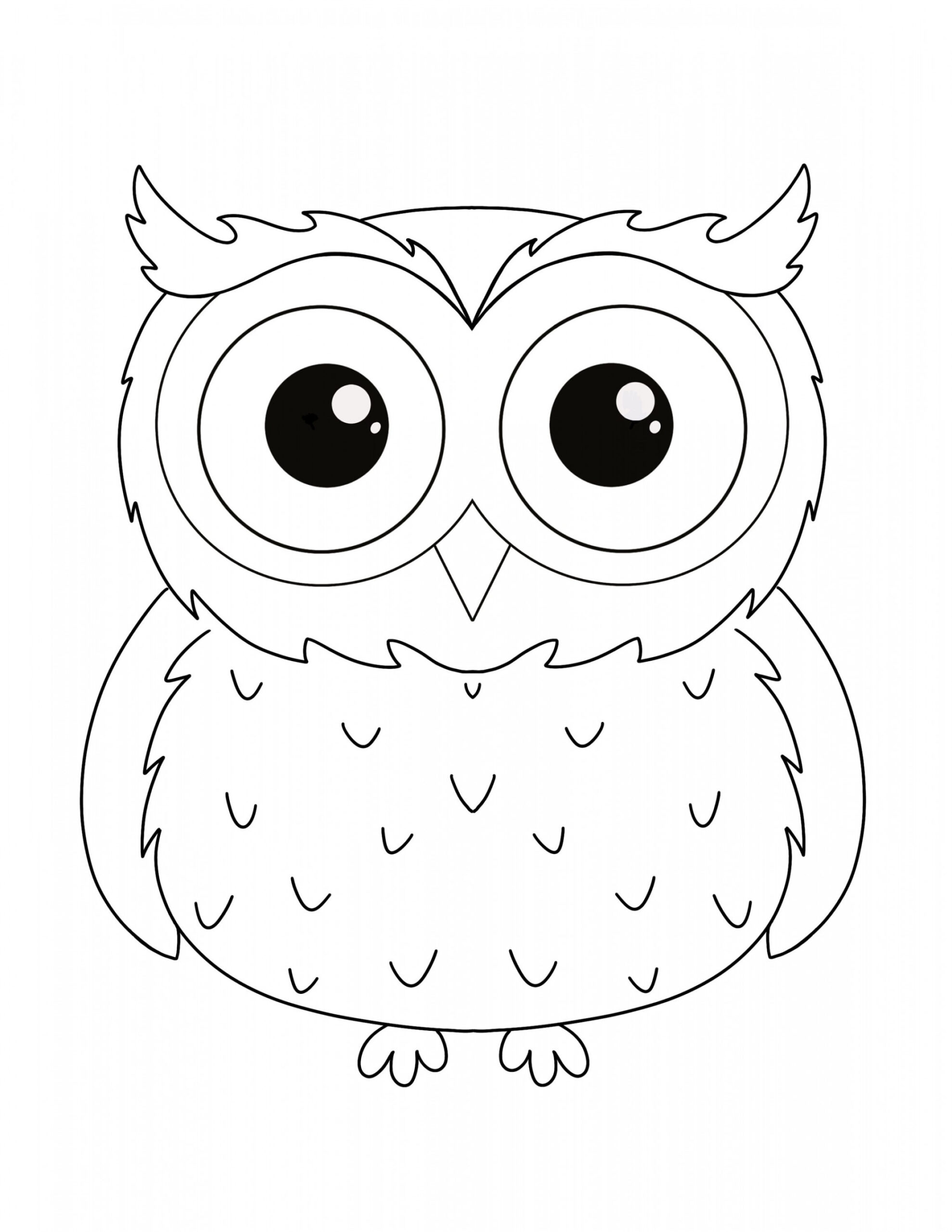 Cute Owl Coloring Page for Kids Digital Download Full Page - Etsy