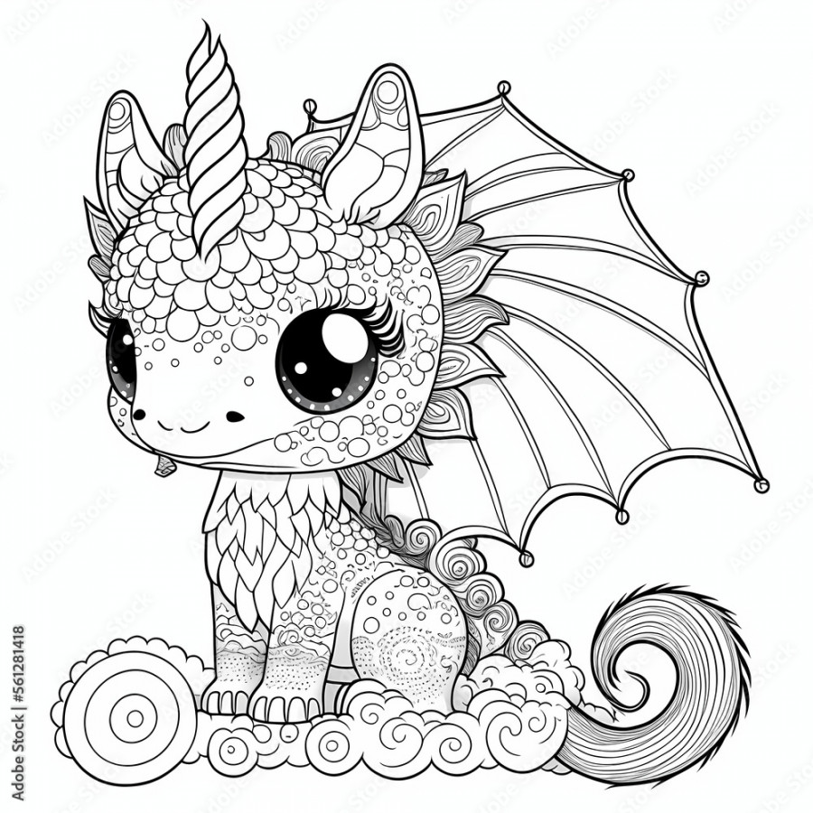 cute unicorn dragon