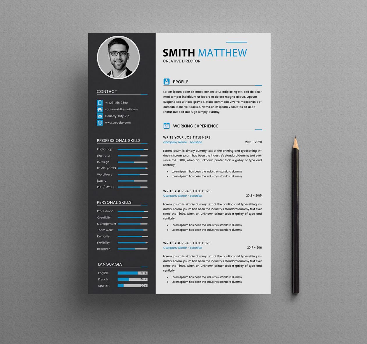 CV Resume Templates - Free Download on Behance