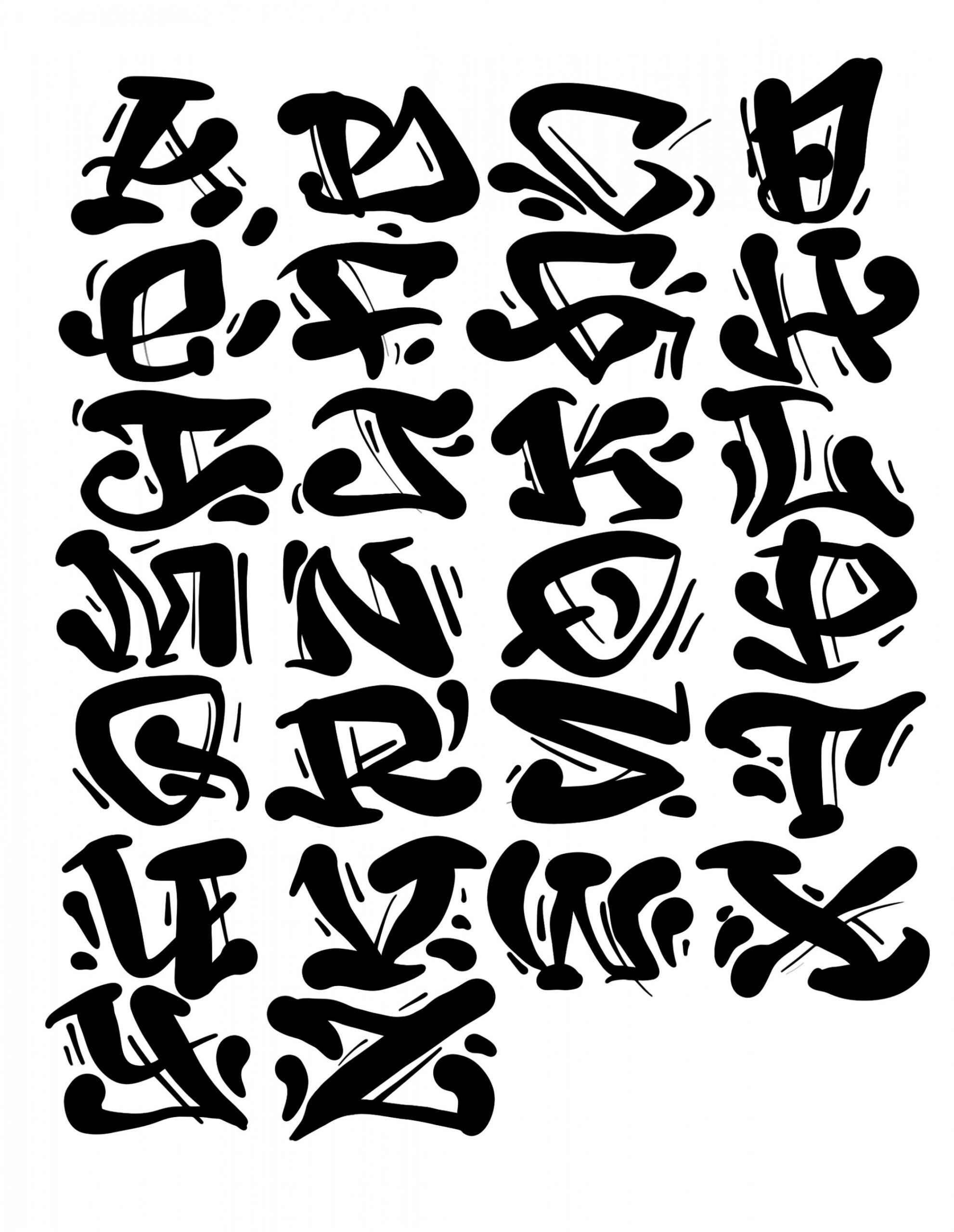 DIGITALER Download - Graffiti Letters - Ink Blotch Grafik - Keine Schrift -  Vektor