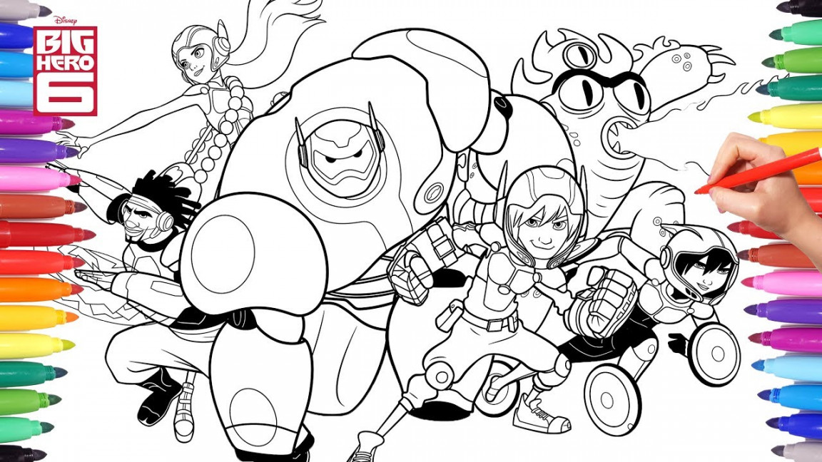 Disney Big Hero  Cartoon Coloring Pages   Hiro Baymax and Big Hero   Friends