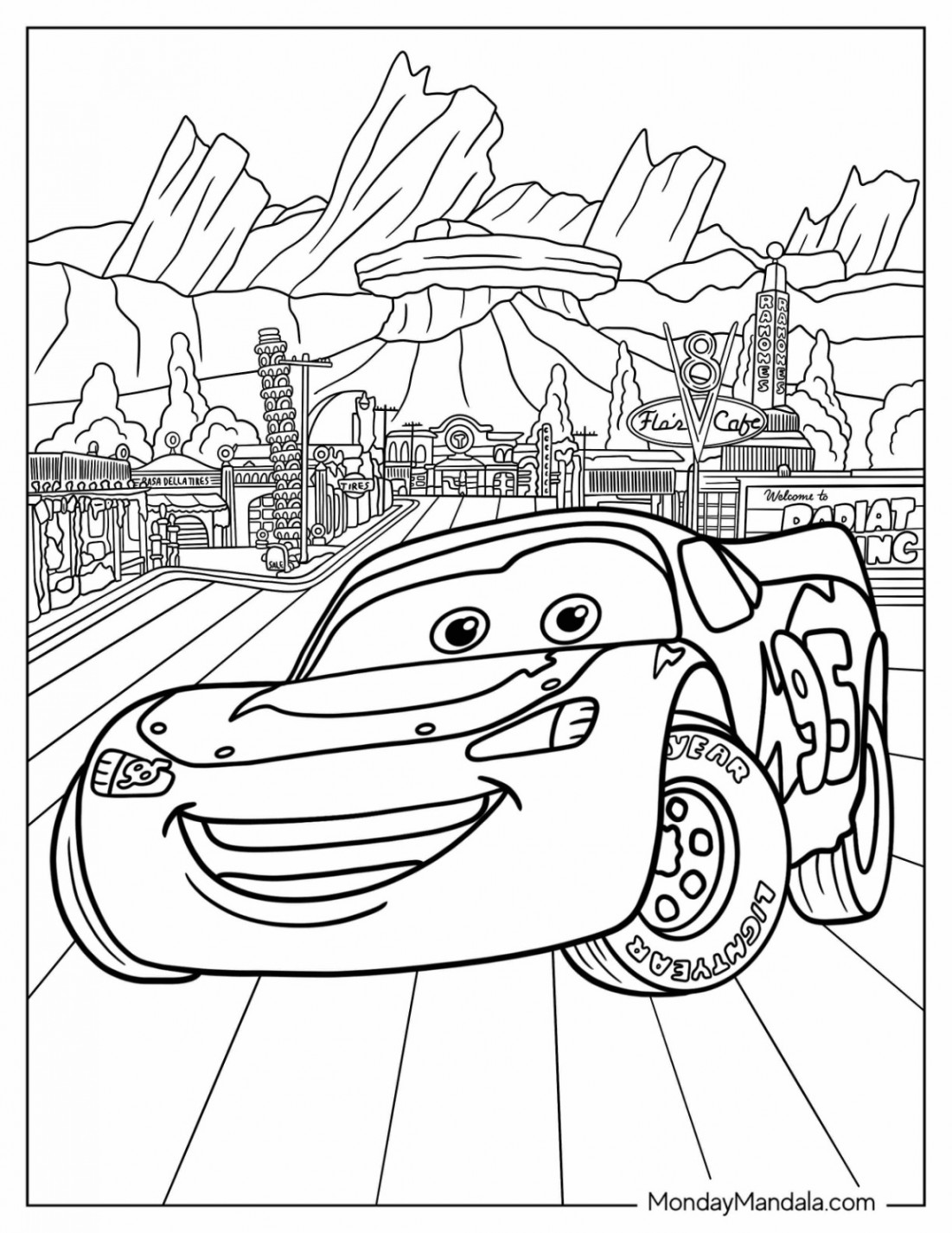 Disney Cars Coloring Pages (Free PDF Printables)