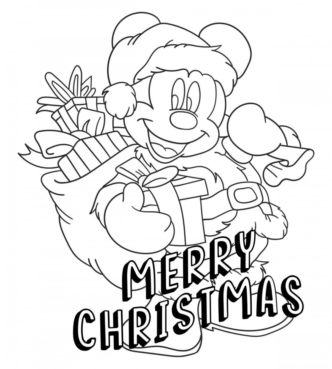 Disney Christmas Coloring Pages Free Printable for Kids