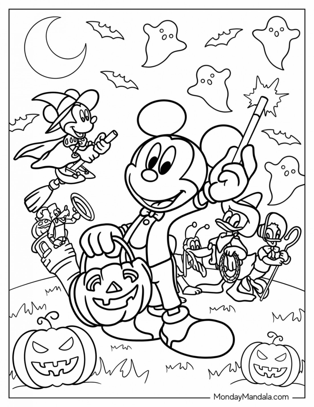 Disney Halloween Coloring Pages (Free PDF Printables)