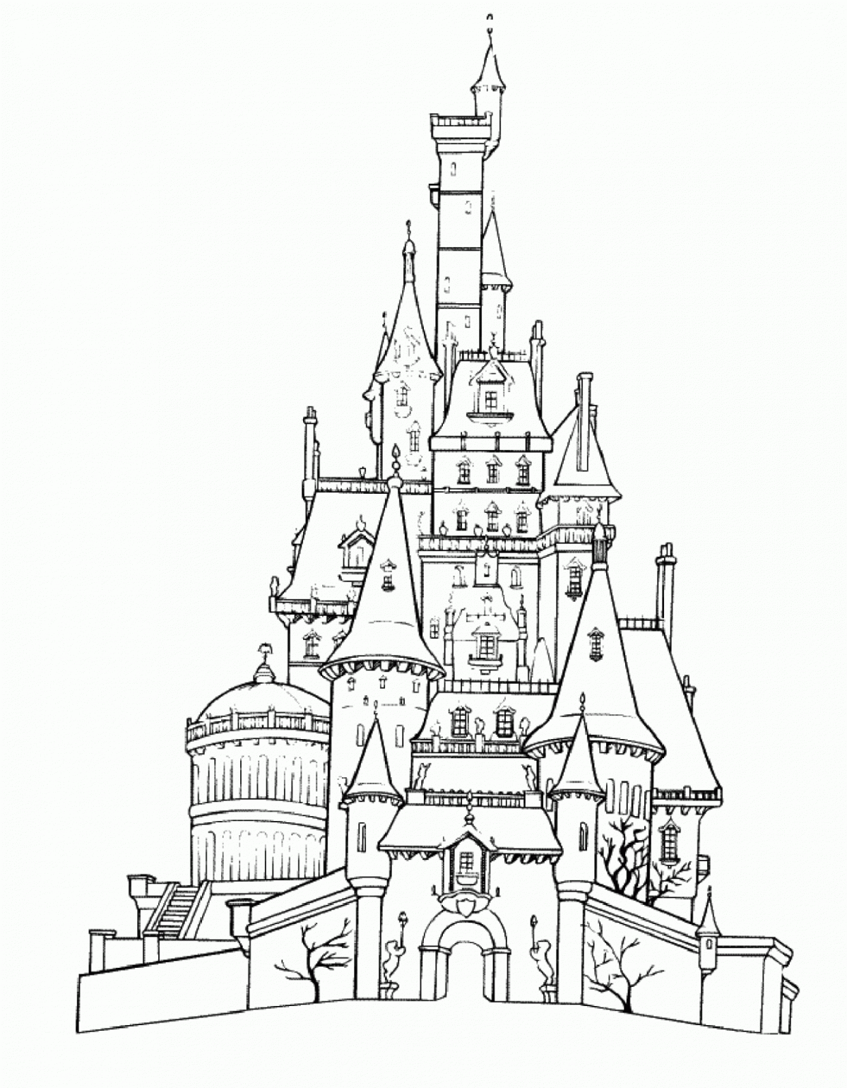 Disney World Castle Coloring Pages  Castle coloring page