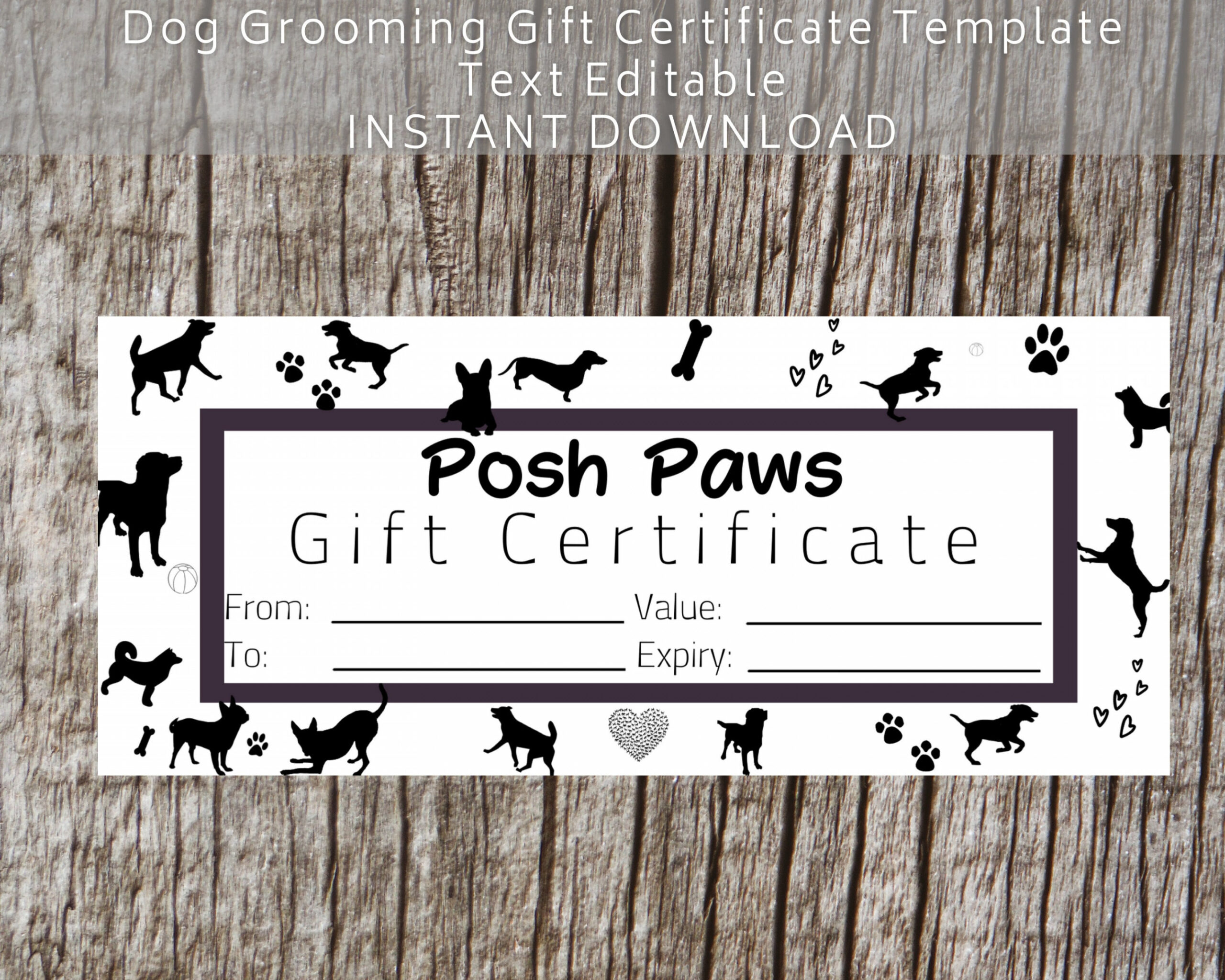 Dog Gift Certificate Template