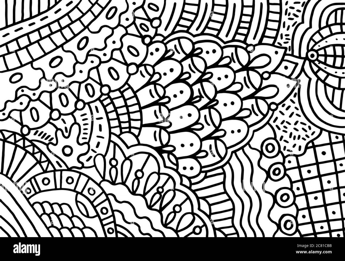 Doodle pattern for coloring book for adults