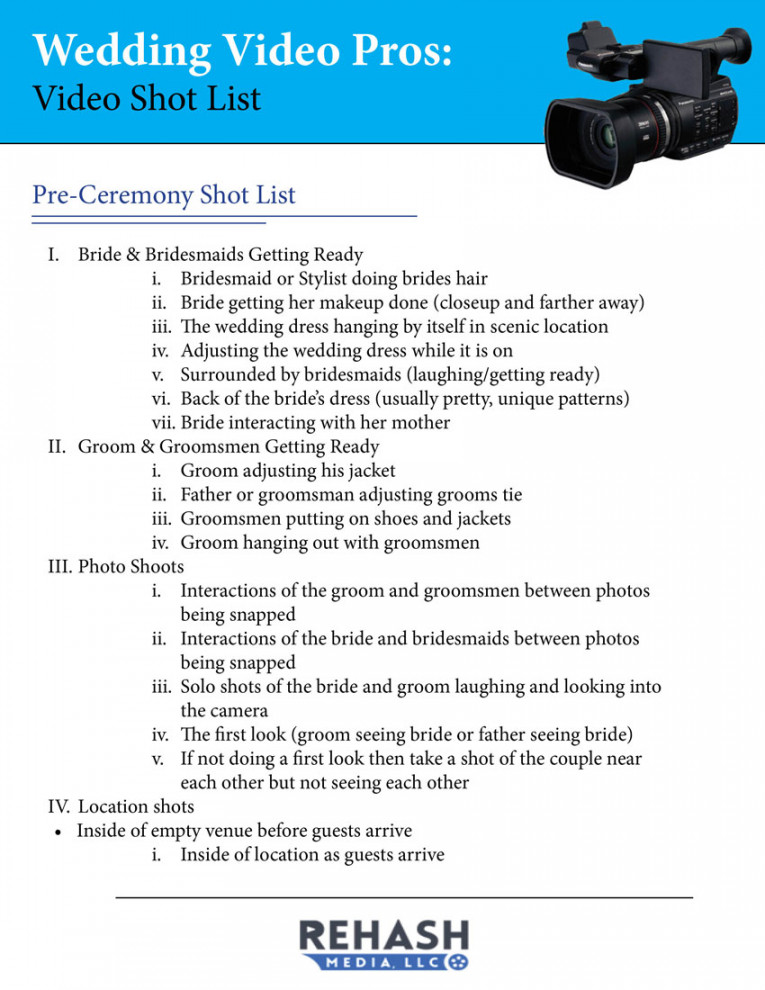 DOWNLOAD: A Comprehensive Wedding Video Shot List