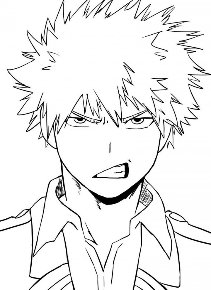 Download or print this amazing coloring page: Printable Katsuki