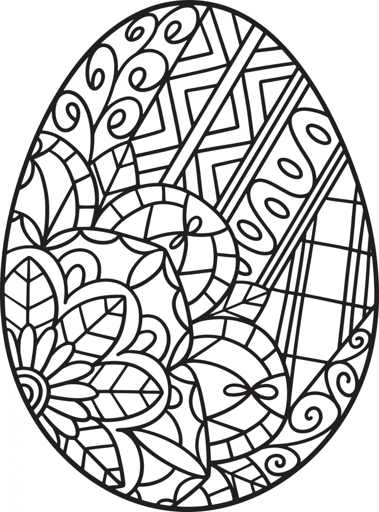 Easter Egg Mandala Isolated Coloring Page  Vector Art at