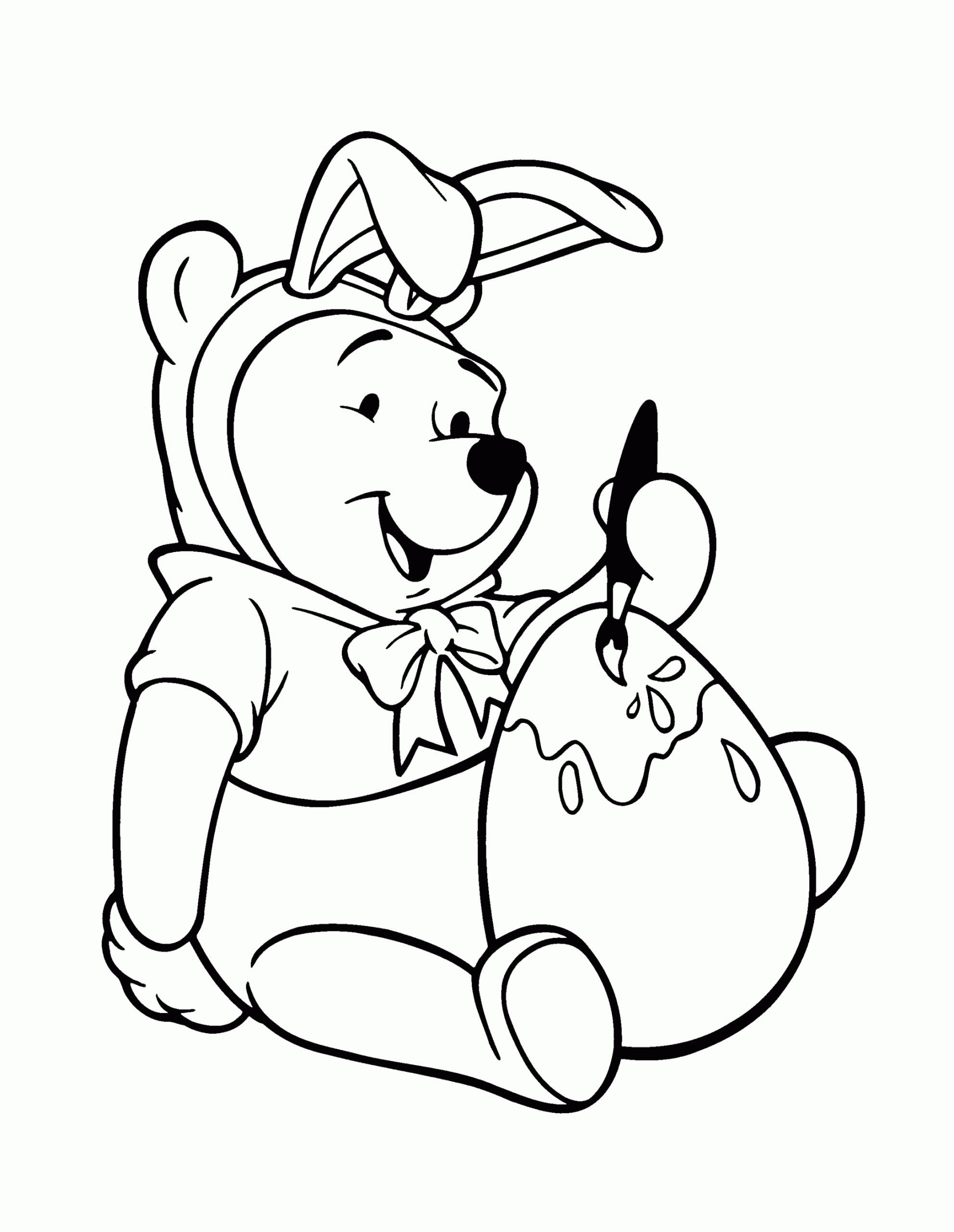 Easter Winnie the Pooh Coloring Pages  Easter coloring pages