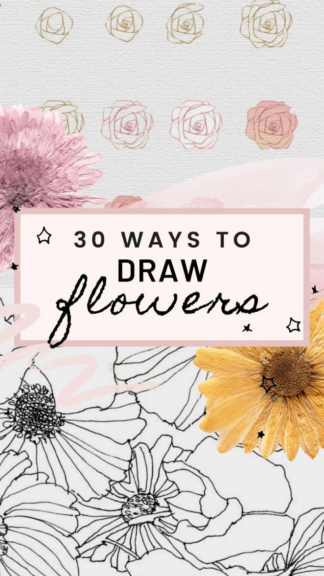 Easy Flower Drawing Ideas  Flower drawing, Flower drawing