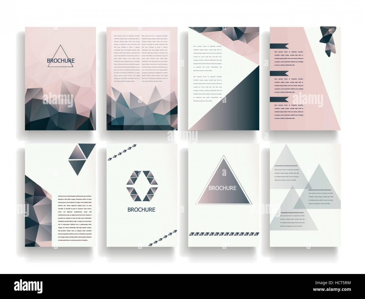 elegant brochure template design set with translucent polygon