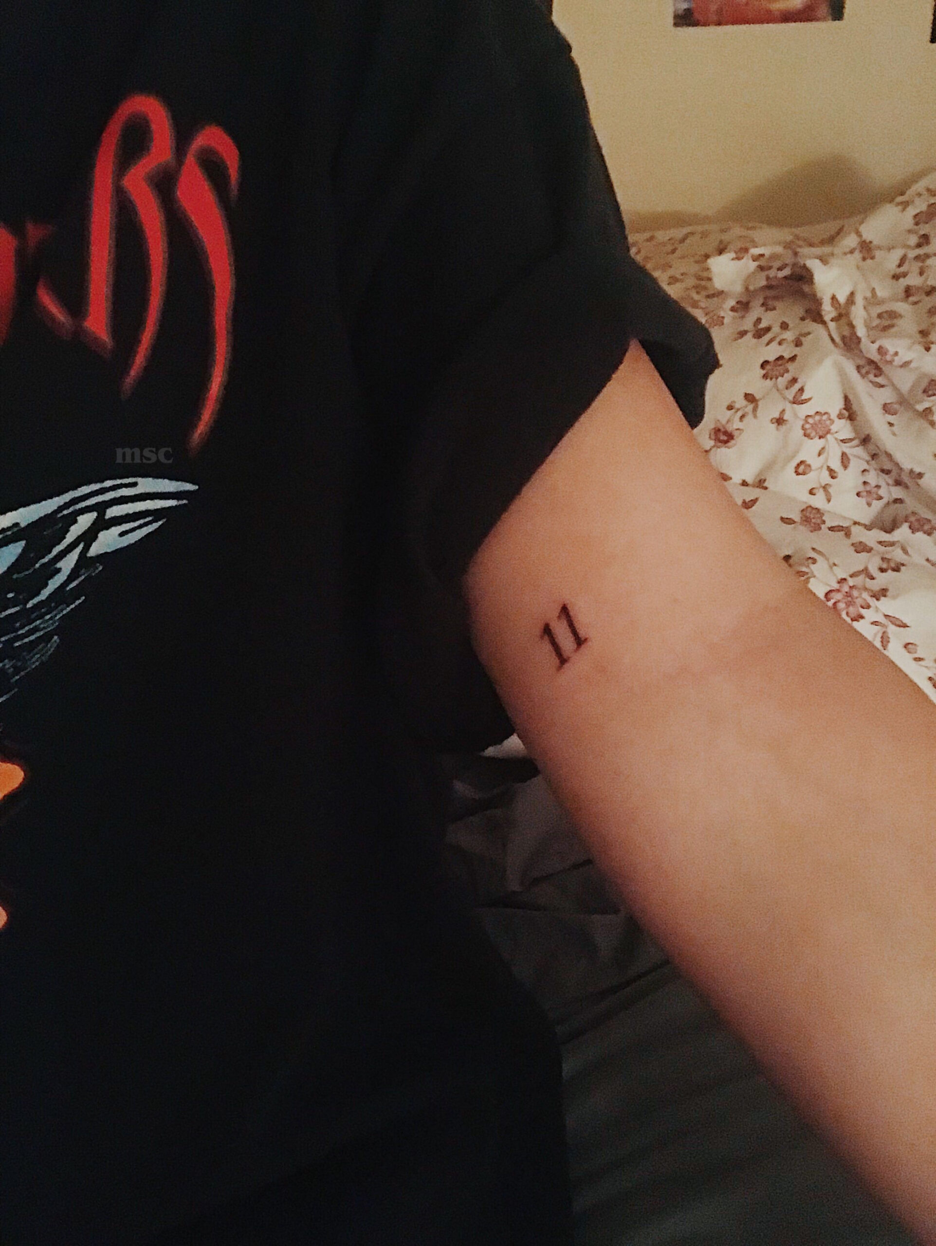 eleven tattoo  Stranger things tattoo, Number tattoos, Small tattoos