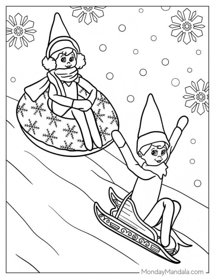 Elf On The Shelf Coloring Pages (Free PDF Printables)