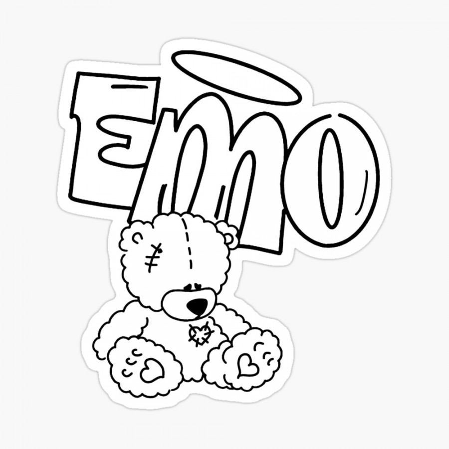 emo teddy bear (outline)" Poster for Sale by ykdiariesbyliz