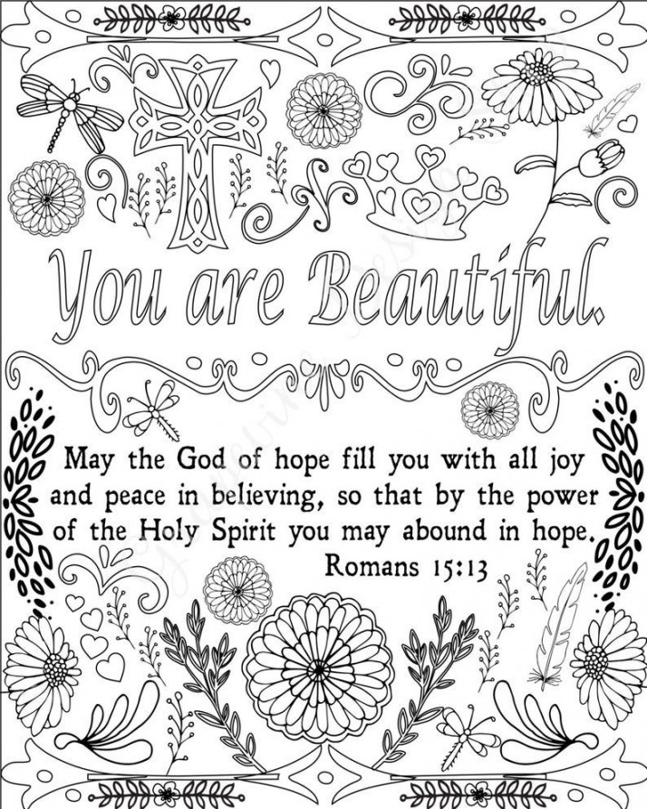 Encouraging Words Bible Verse Coloring Pages Scripture - Etsy