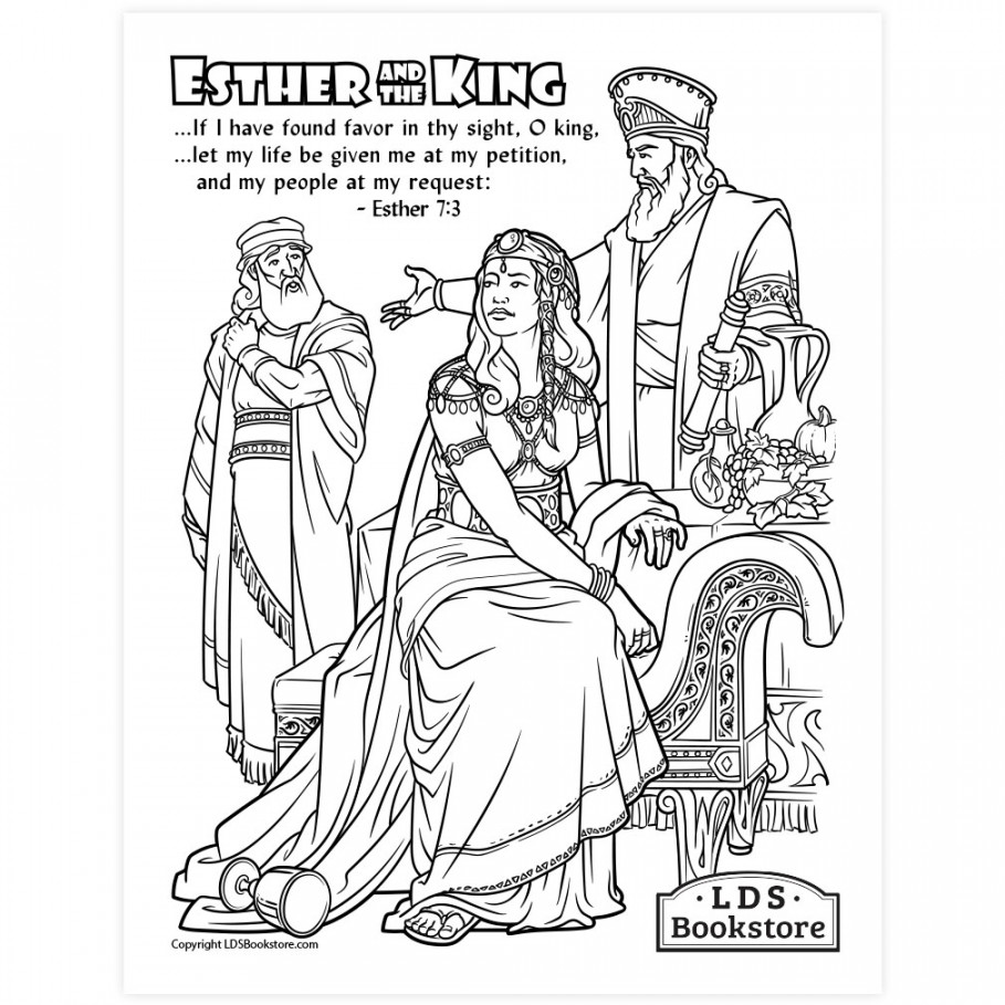 Esther and the King Coloring Page - Printable