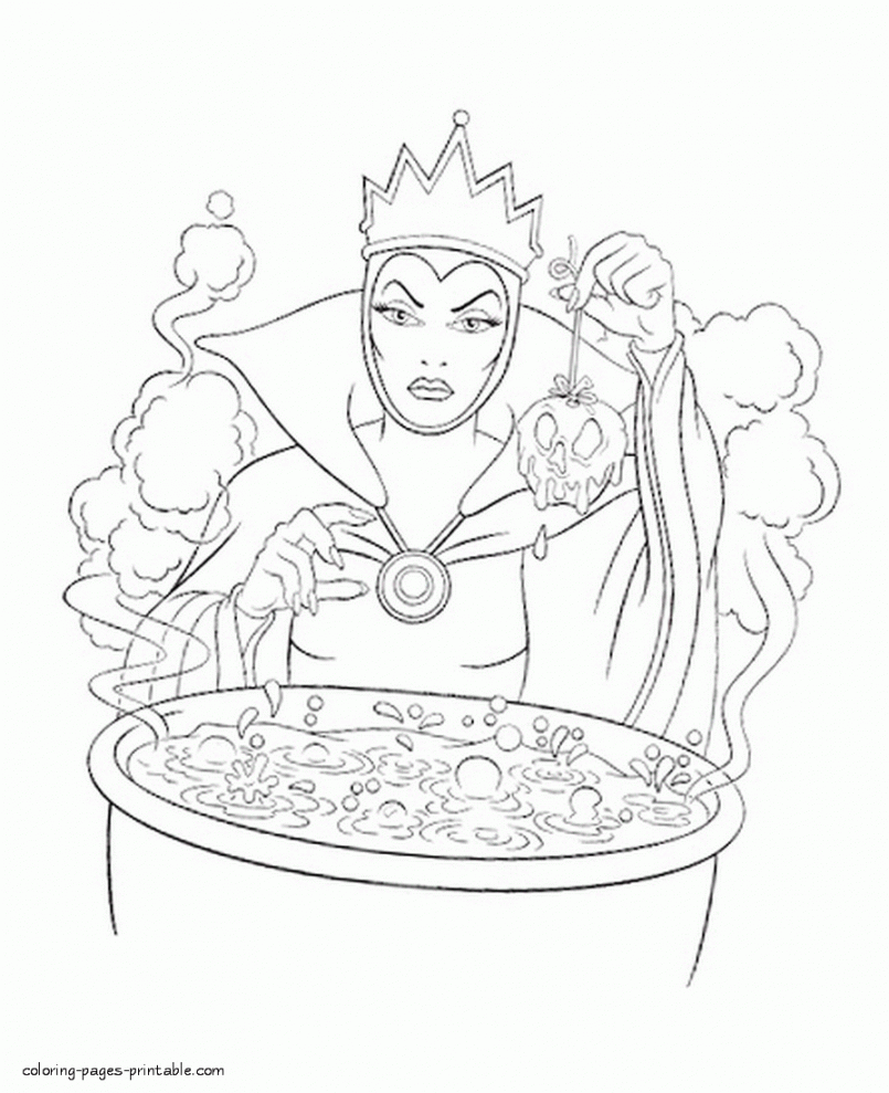 Evil Queen from Snow White of Disney  Disney coloring pages