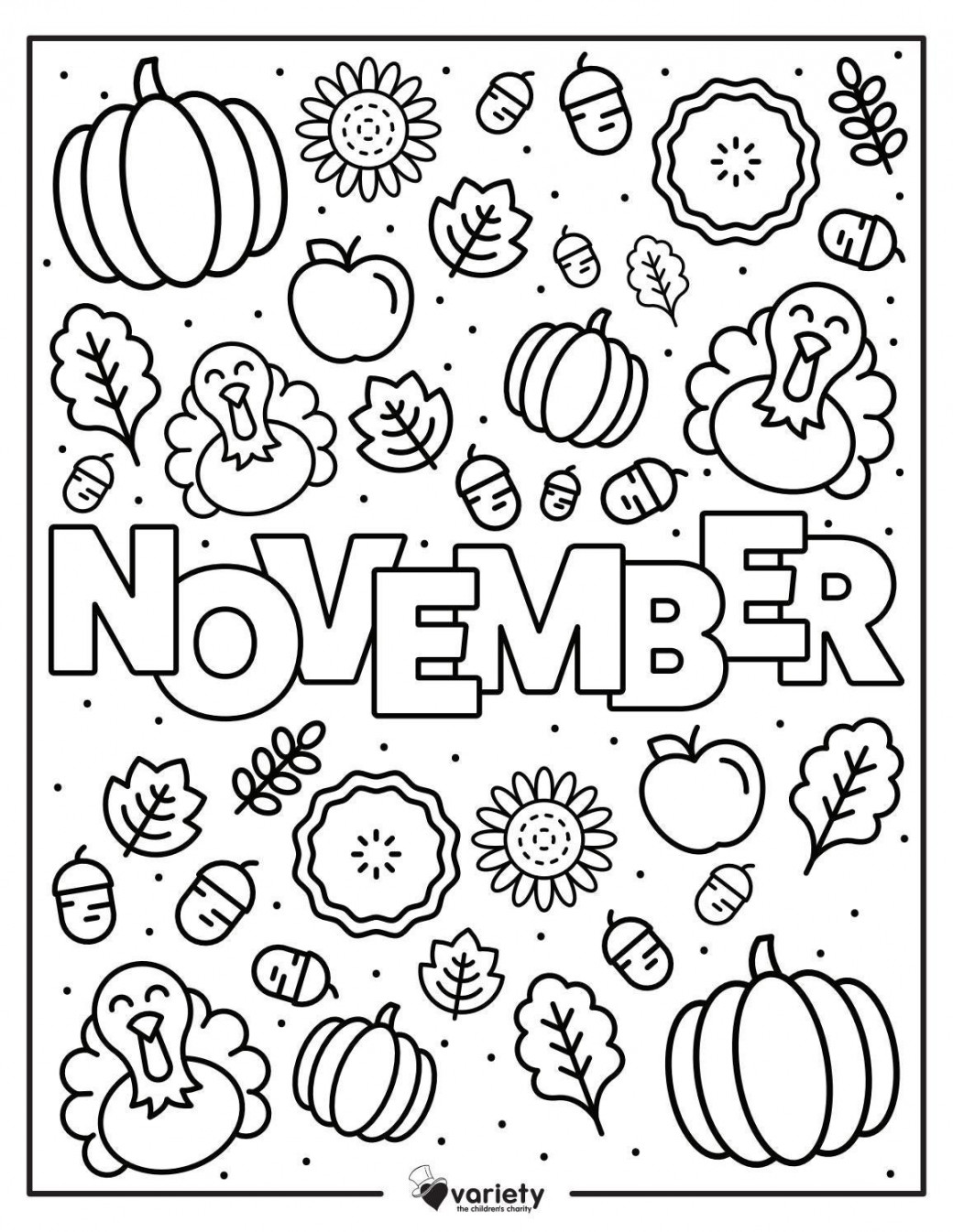 Fall into Fun - November Coloring Page  Fall coloring pages