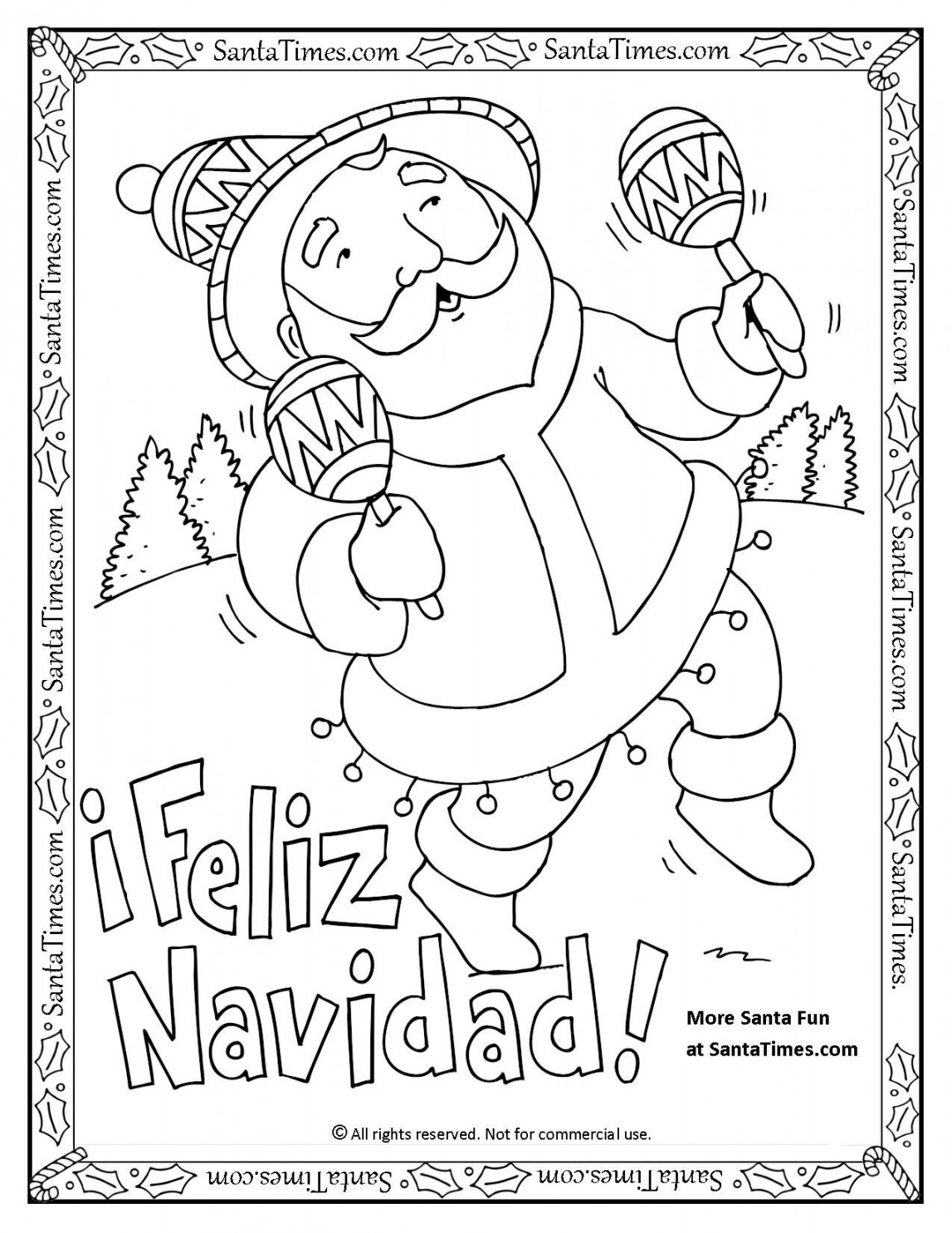 Feliz Navidad printable coloring page  Printable christmas