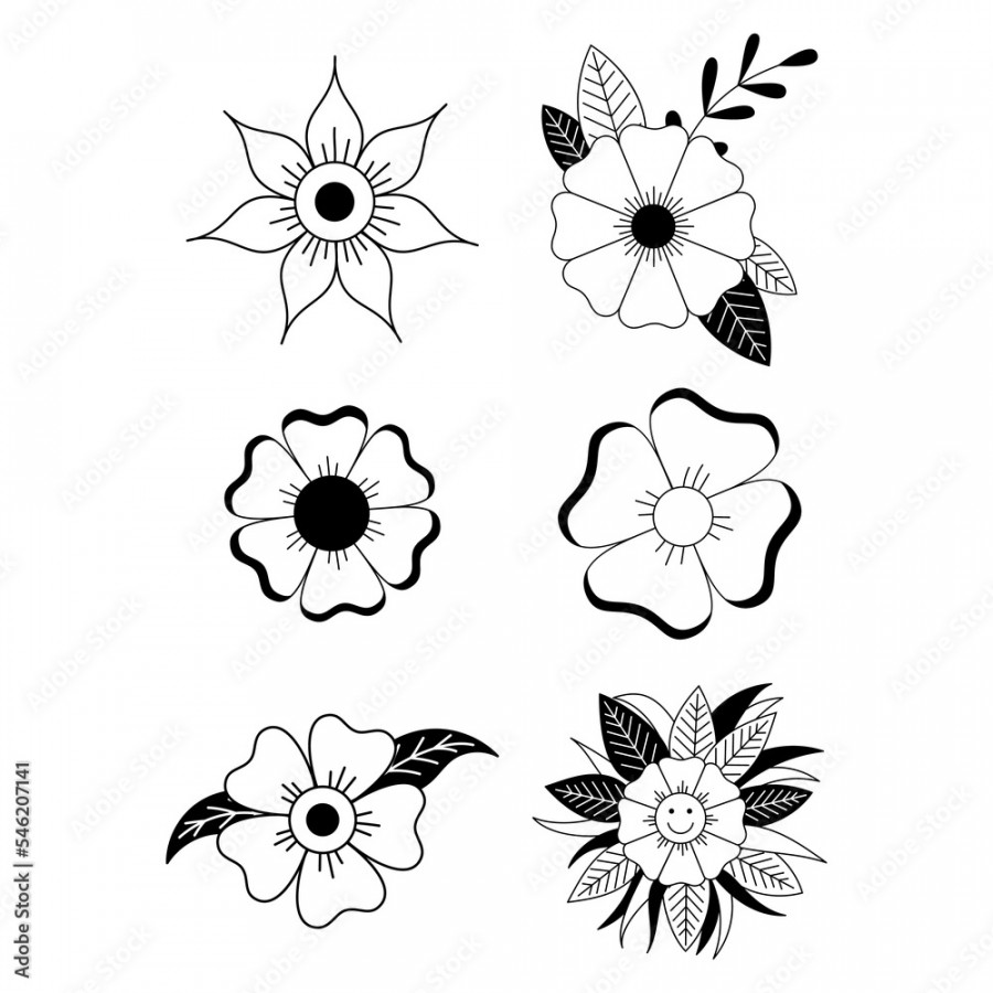 Flower tattoo in yk, s, 000s style