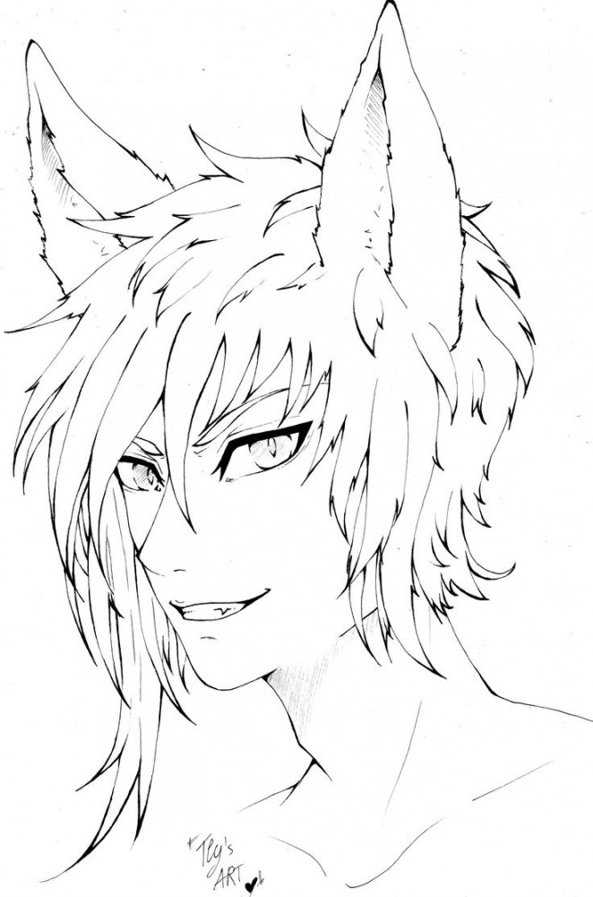 fox #boy #anime #manga #oc #lineart #cute #ink  Anime fox boy