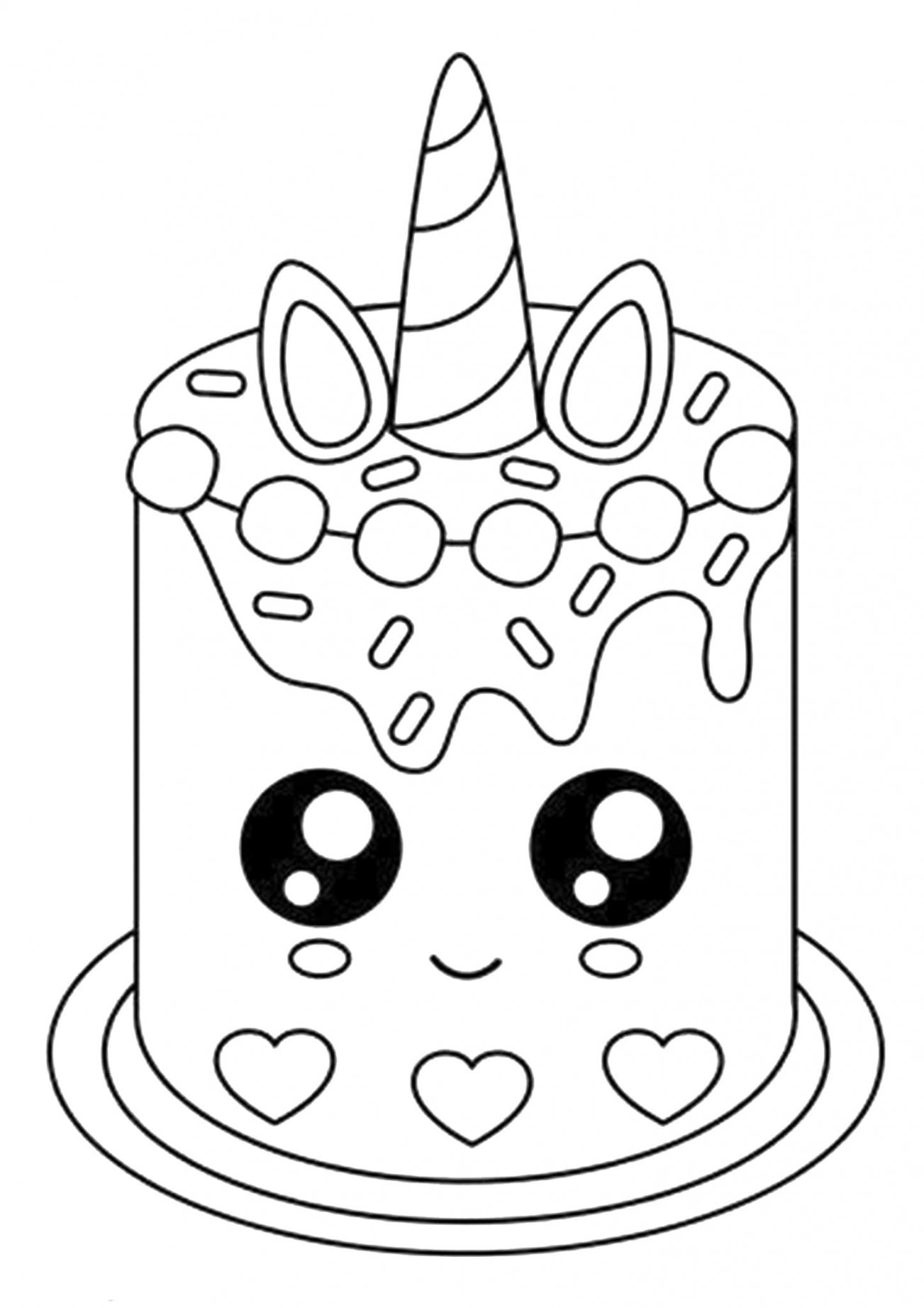 Free & Easy To Print Cake Coloring Pages  Licorne coloriage