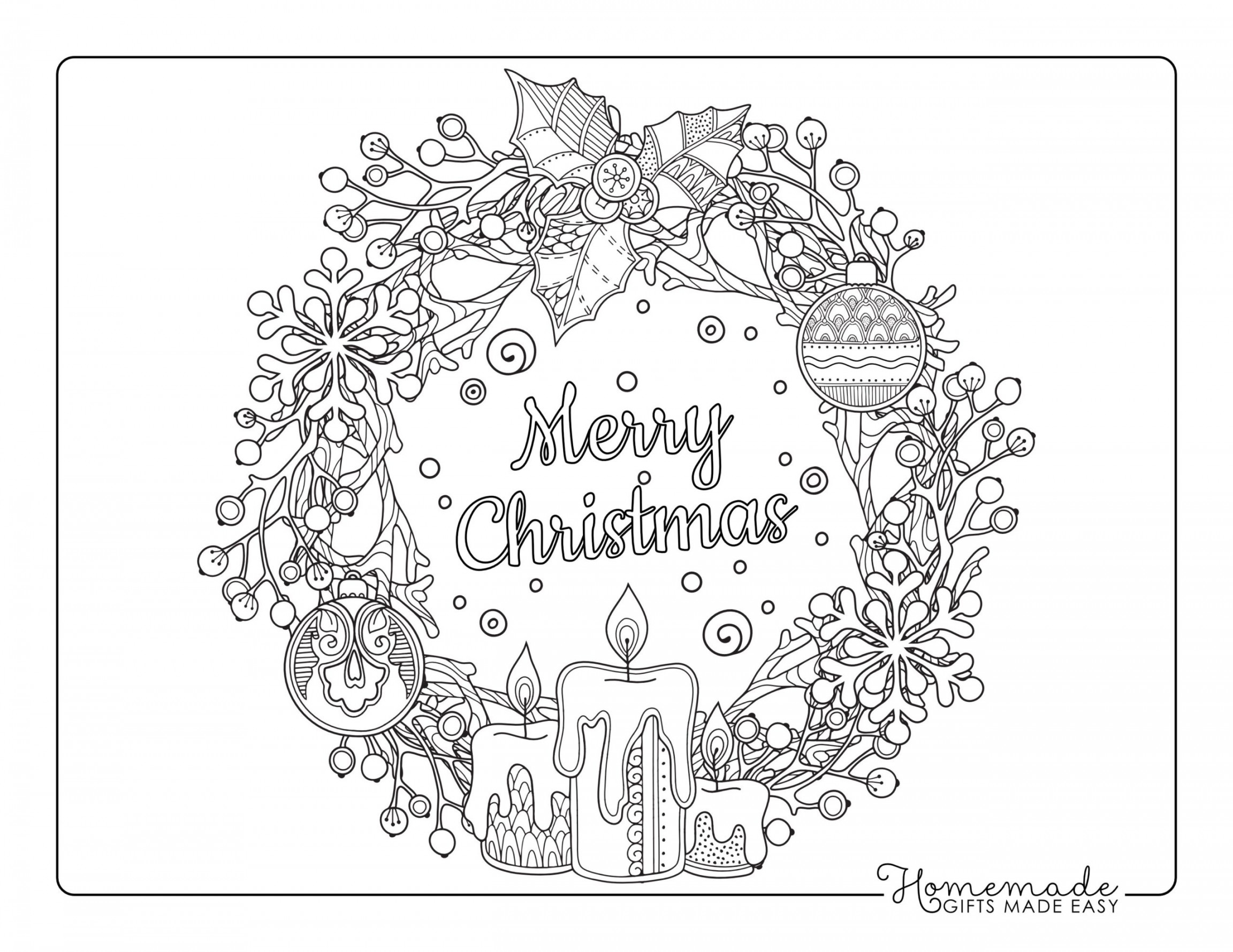 Free Christmas Coloring Pages for Adults in  - Happier Human