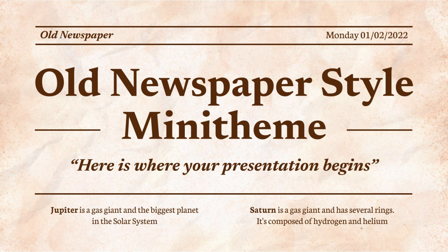 Free Google Slides and PowerPoint templates about newspapers!