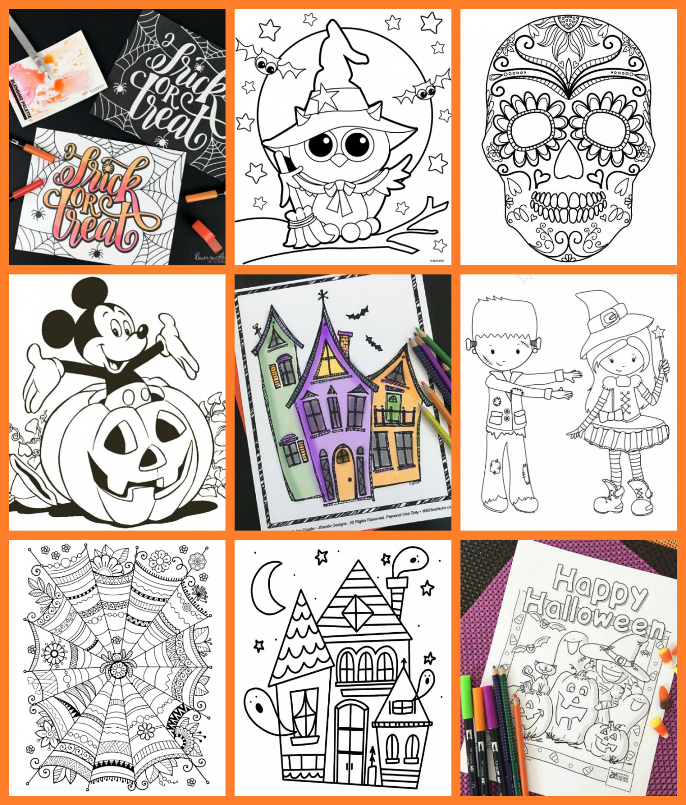 + FREE Halloween Coloring Pages for Adults & Kids - Happiness is