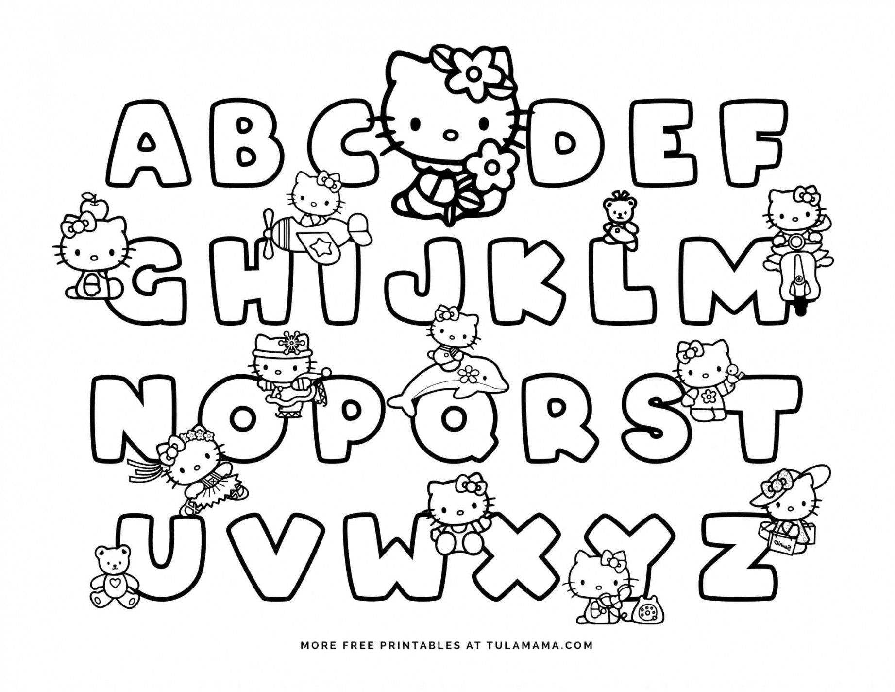 Free Hello Kitty Printables And ABC Coloring Pages - Tulamama