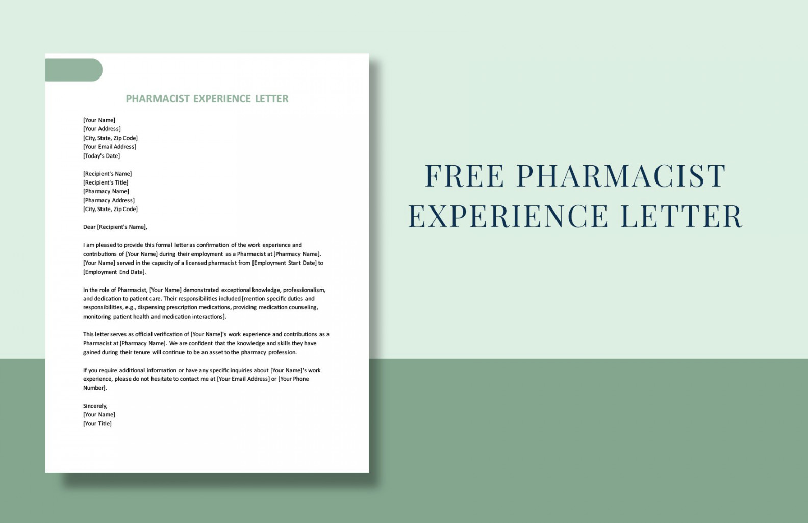 Free Pharmacist Experience Letter - Download in Word, Google Docs