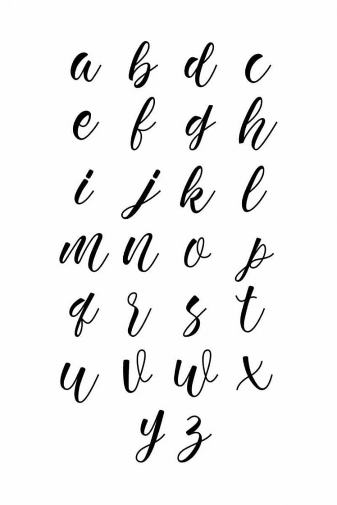 Free Printable Beginner Calligraphy Alphabet: Lowercase Letters