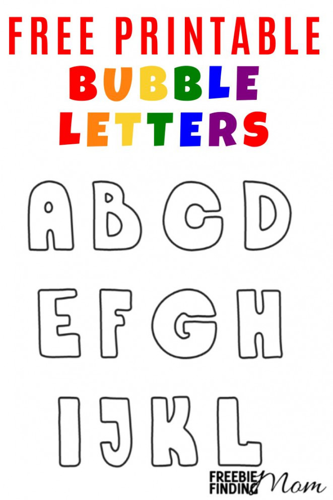 Free Printable Bubble Letters Templates - Freebie Finding Mom