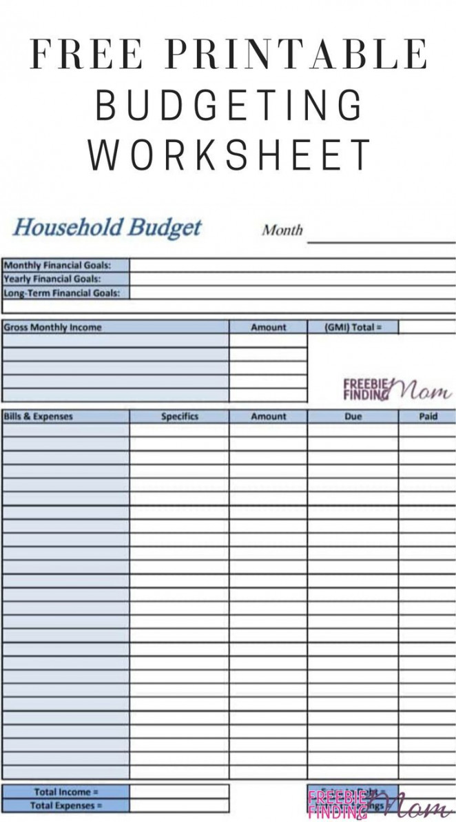 Free Printable Budget Worksheets - Freebie FInding Mom  Budgeting