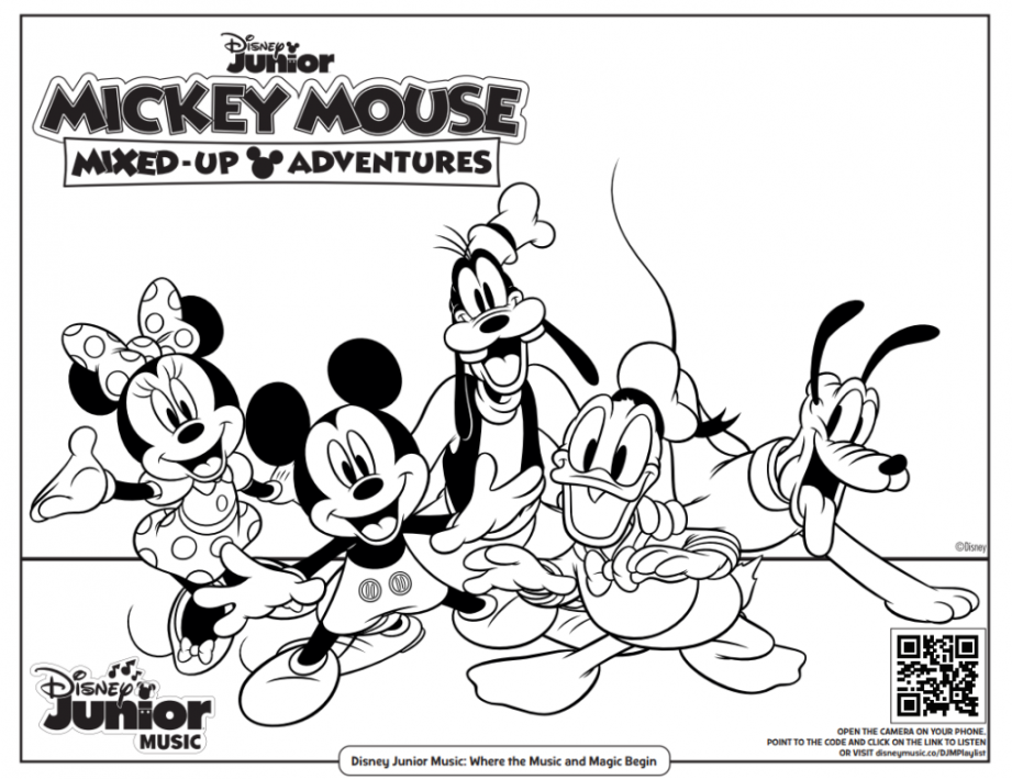 Free Printable Disney Junior Coloring Pages (+ Disney Music