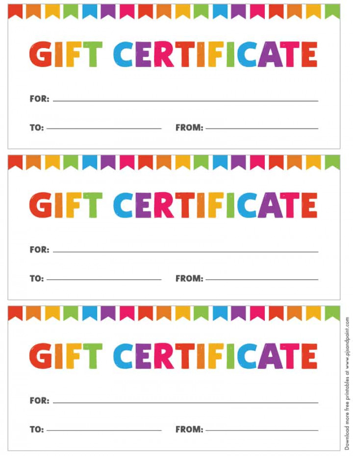 Free Printable Gift Certificate for Kids - Pjs and Paint