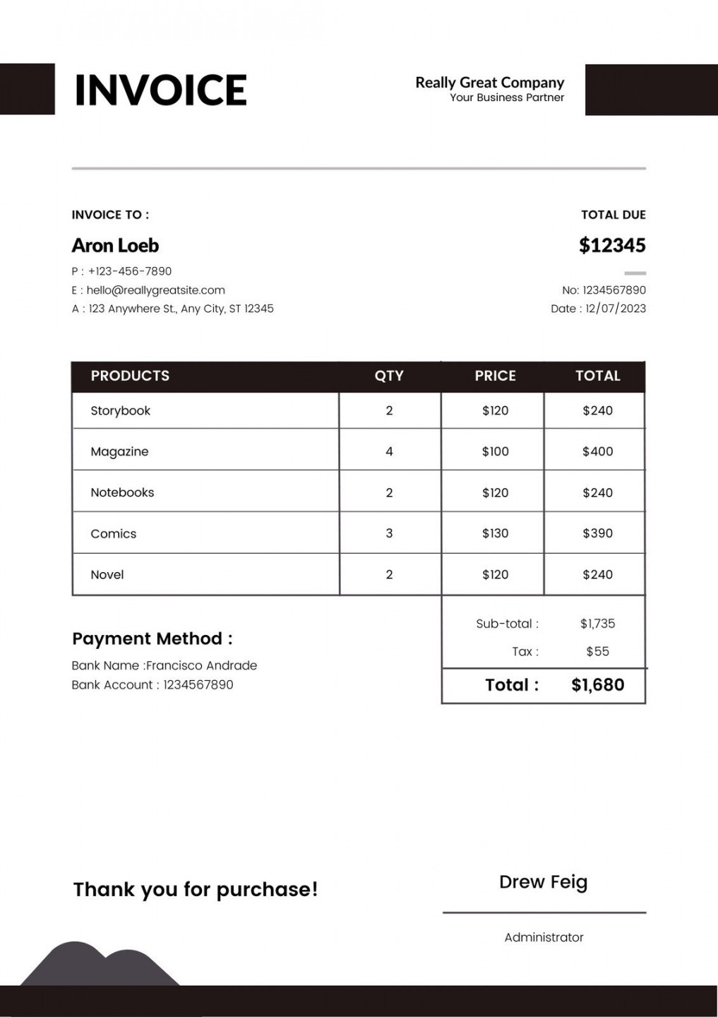 Free, printable, professional invoice templates to customize  Canva