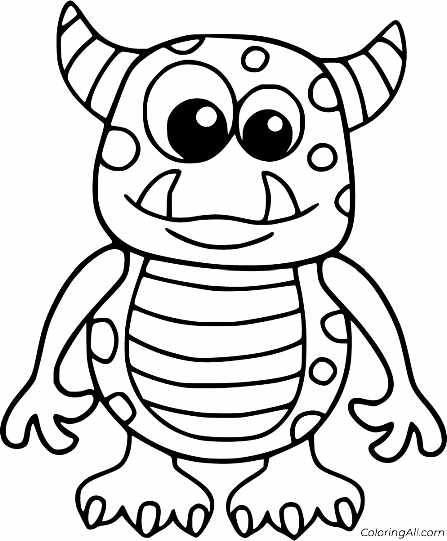 free printable Scary Monster coloring pages in vector format