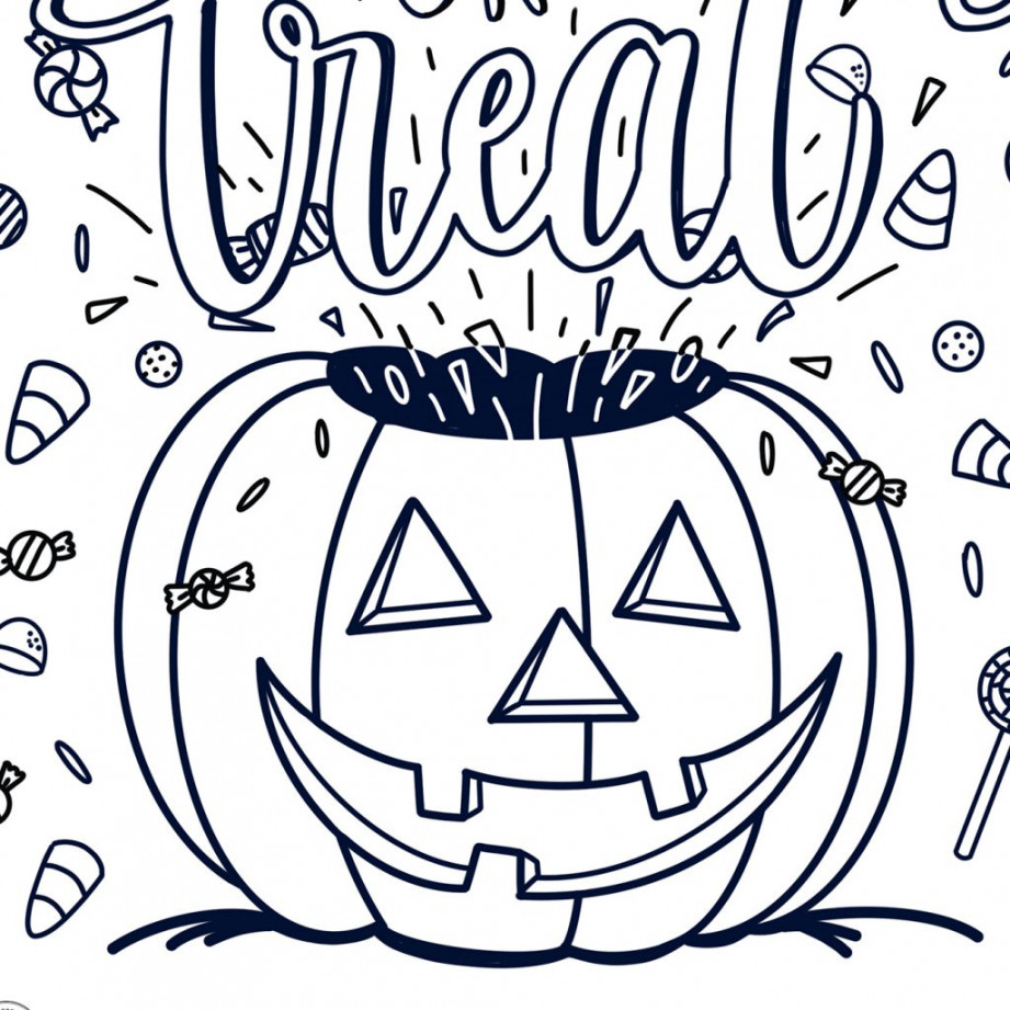 FREE Trick or Treat Coloring Page - FREE Halloween Coloring Sheet