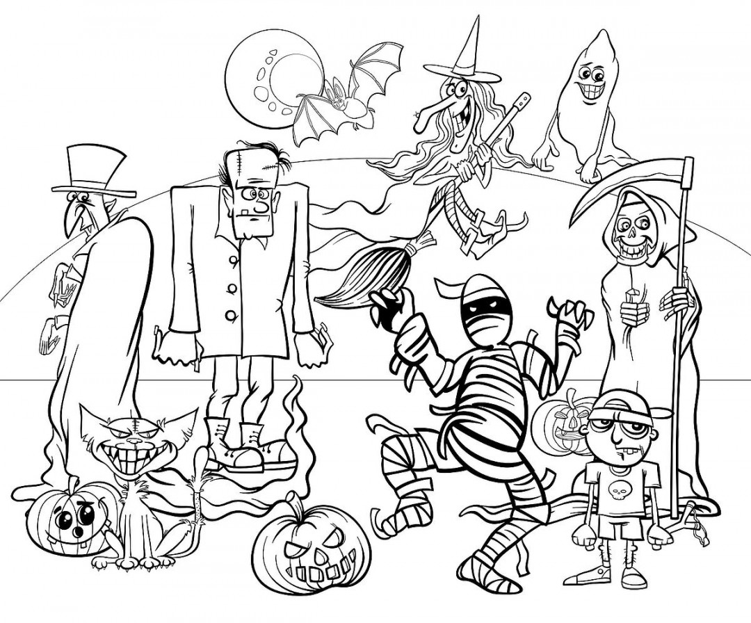 Fun Halloween Coloring Pages for Kids: Monsters, Zombies, Mummies